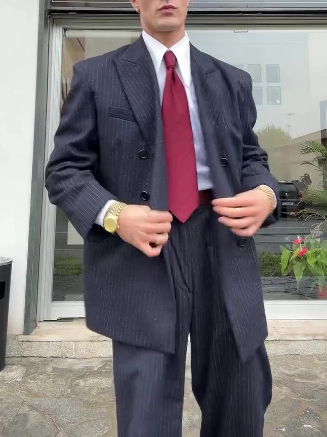 Abito da uomo classico doppiopetto gessato