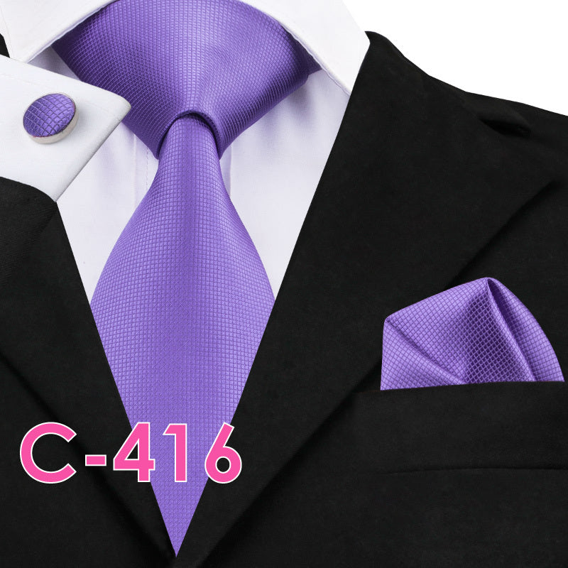 Set cravatta sartoriale in seta, pochette da taschino e gemelli