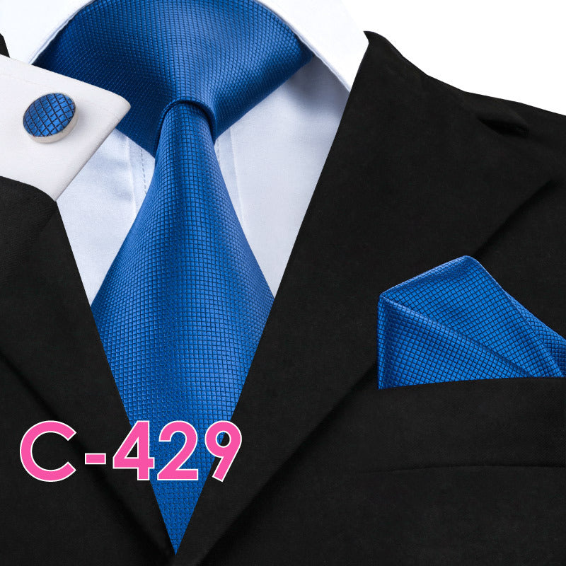 Set cravatta sartoriale in seta, pochette da taschino e gemelli