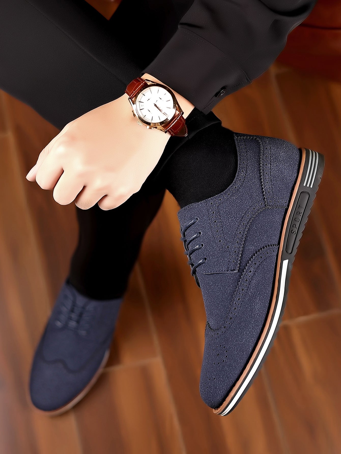 Nuove scarpe casual da uomo, scarpe basse opache in pelle scamosciata