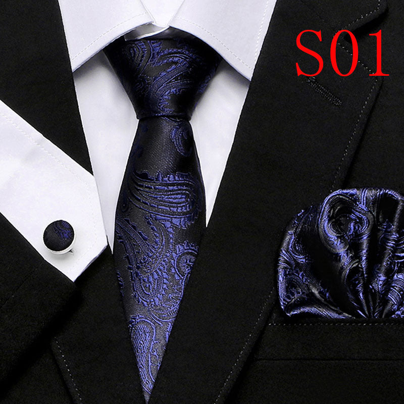 Cravatta sartoriale abbinato con gemelli e pochette da taschino (in seta)