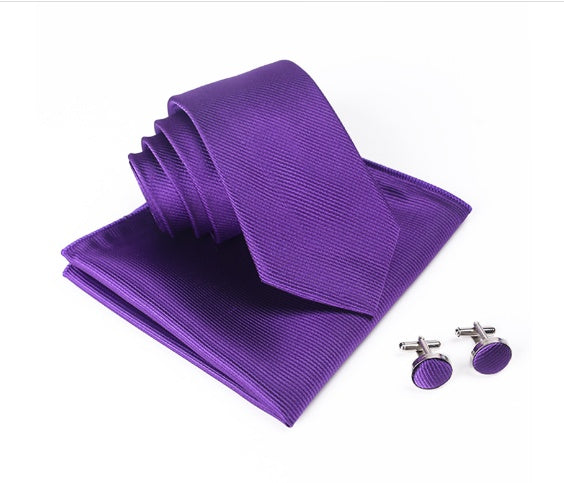 Set cravatta sartoriale in seta, pochette da taschino e gemelli