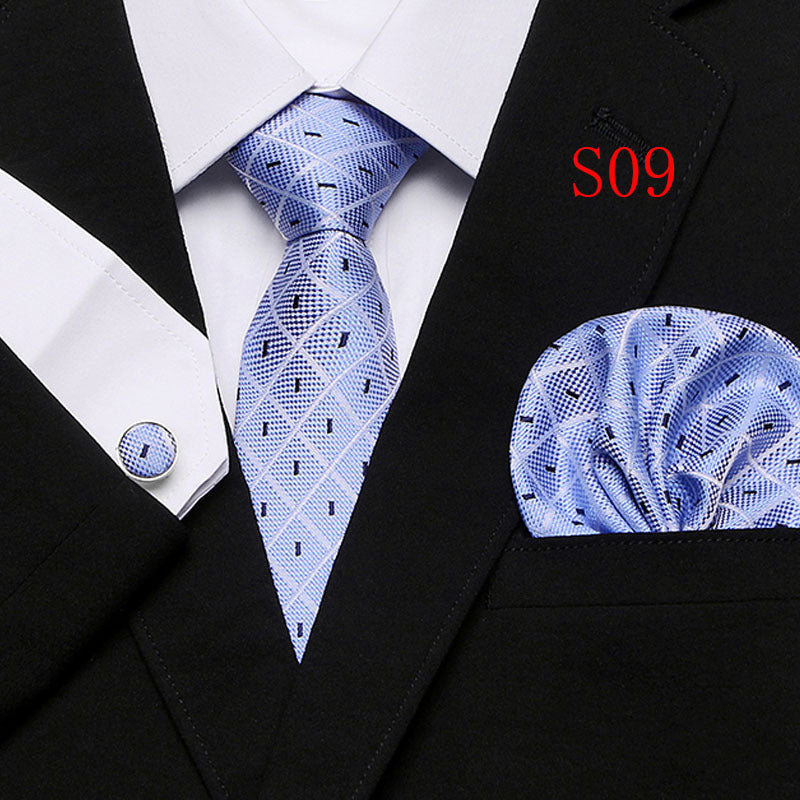 Cravatta sartoriale abbinato con gemelli e pochette da taschino (in seta)