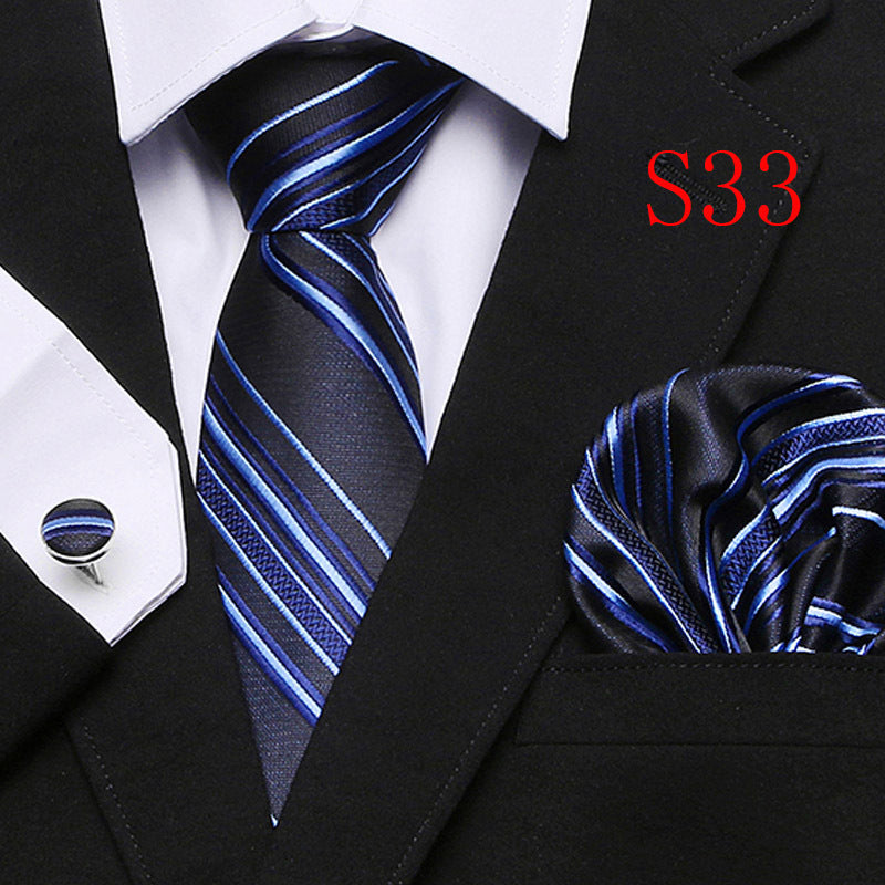 Cravatta sartoriale abbinato con gemelli e pochette da taschino (in seta)