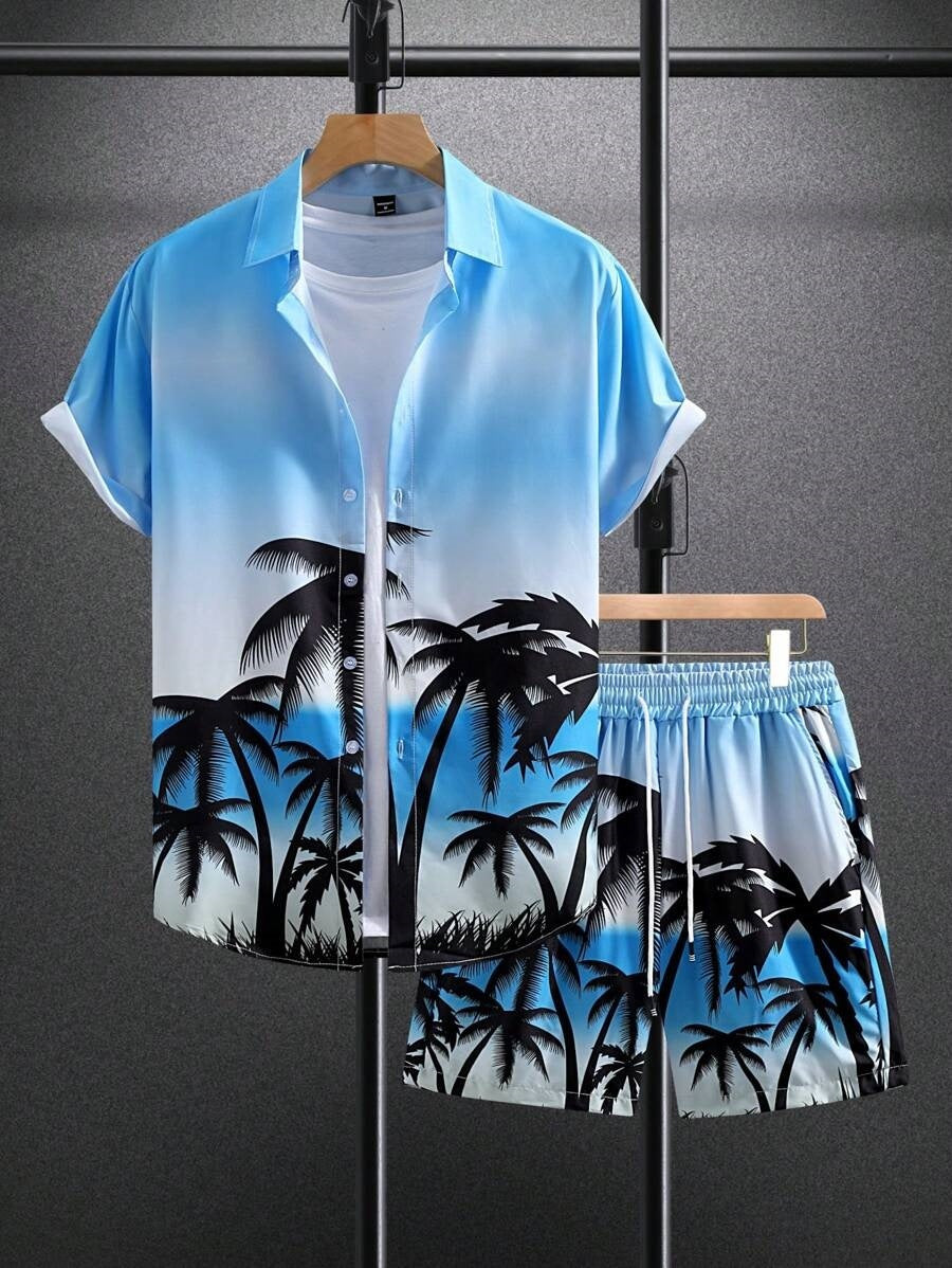 Pantaloncini casual larghi da uomo con stampa digitale 3D