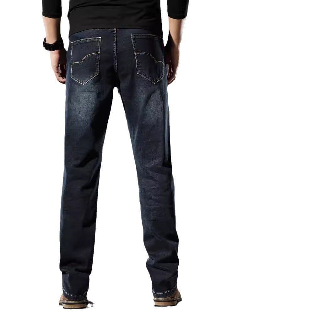 Jeans dritti e larghi da uomo, elastici e primaverili, autunnali