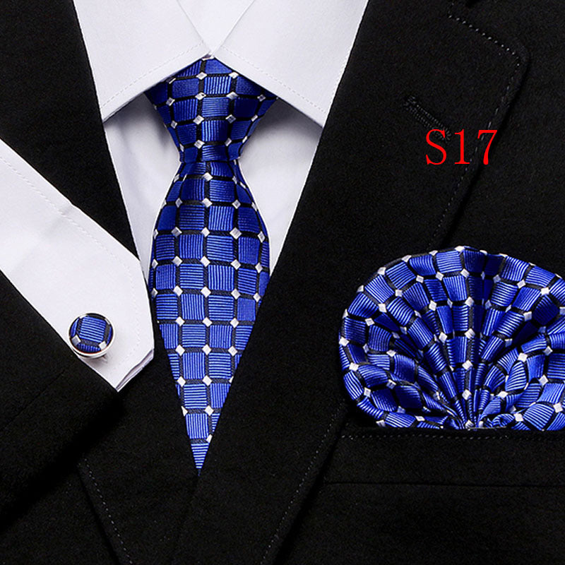 Cravatta sartoriale abbinato con gemelli e pochette da taschino (in seta)