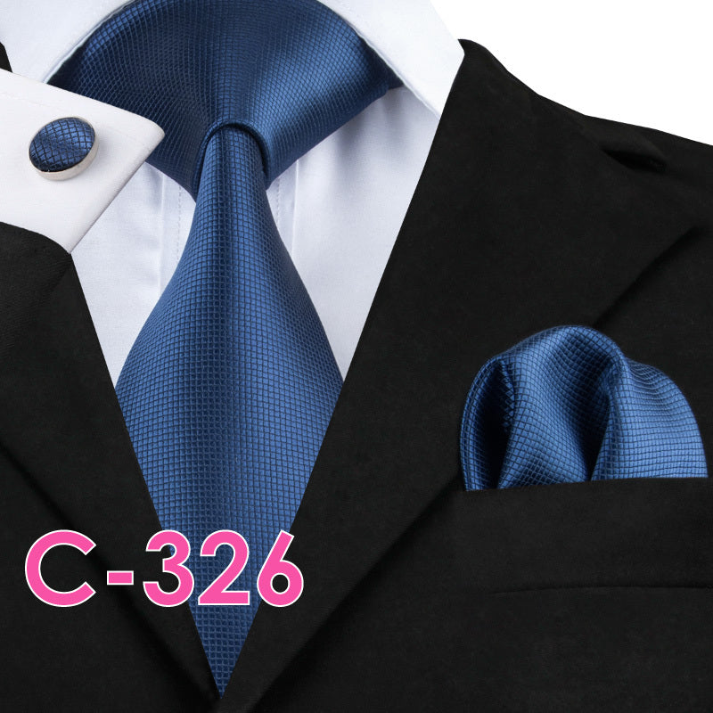 Set cravatta sartoriale in seta, pochette da taschino e gemelli