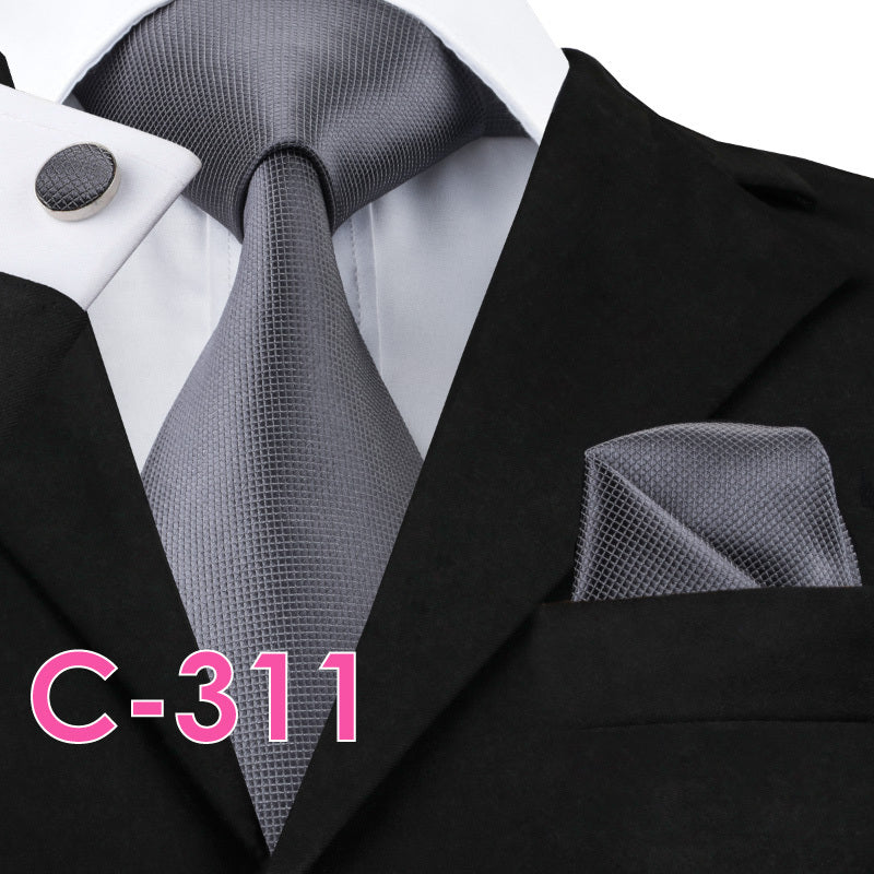 Set cravatta sartoriale in seta, pochette da taschino e gemelli