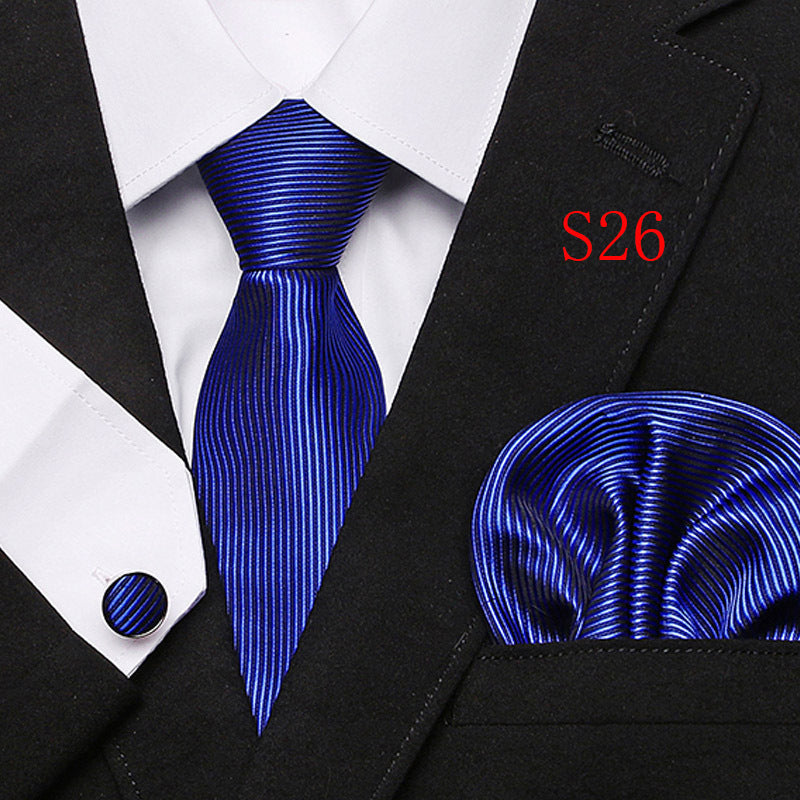 Cravatta sartoriale abbinato con gemelli e pochette da taschino (in seta)