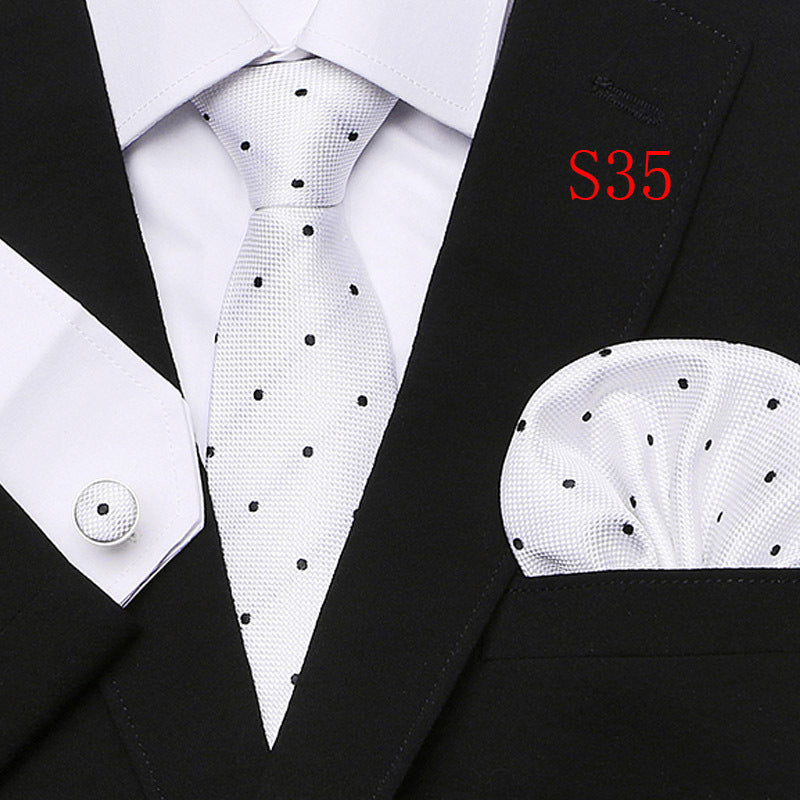 Cravatta sartoriale abbinato con gemelli e pochette da taschino (in seta)