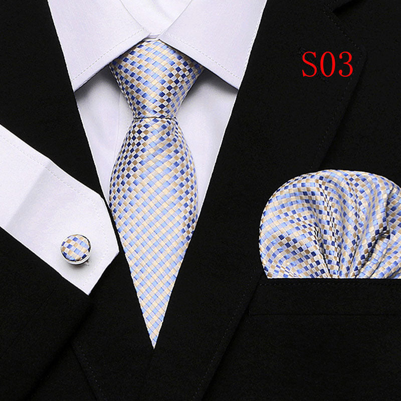 Cravatta sartoriale abbinato con gemelli e pochette da taschino (in seta)