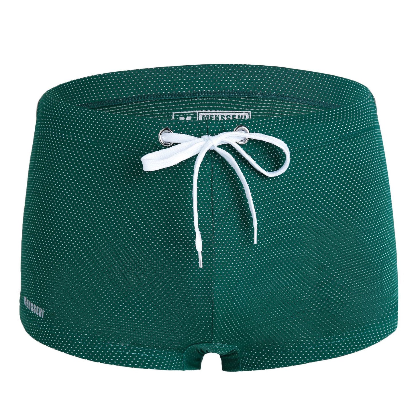 Boxer da bagno da uomo in pizzo e nylon a vita bassa, pantaloni da spiaggia Hot Spring
