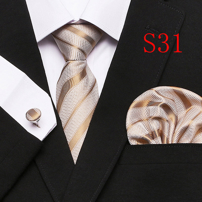 Cravatta sartoriale abbinato con gemelli e pochette da taschino (in seta)
