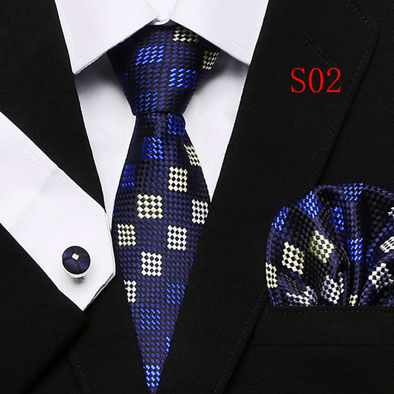 Cravatta sartoriale abbinato con gemelli e pochette da taschino (in seta)
