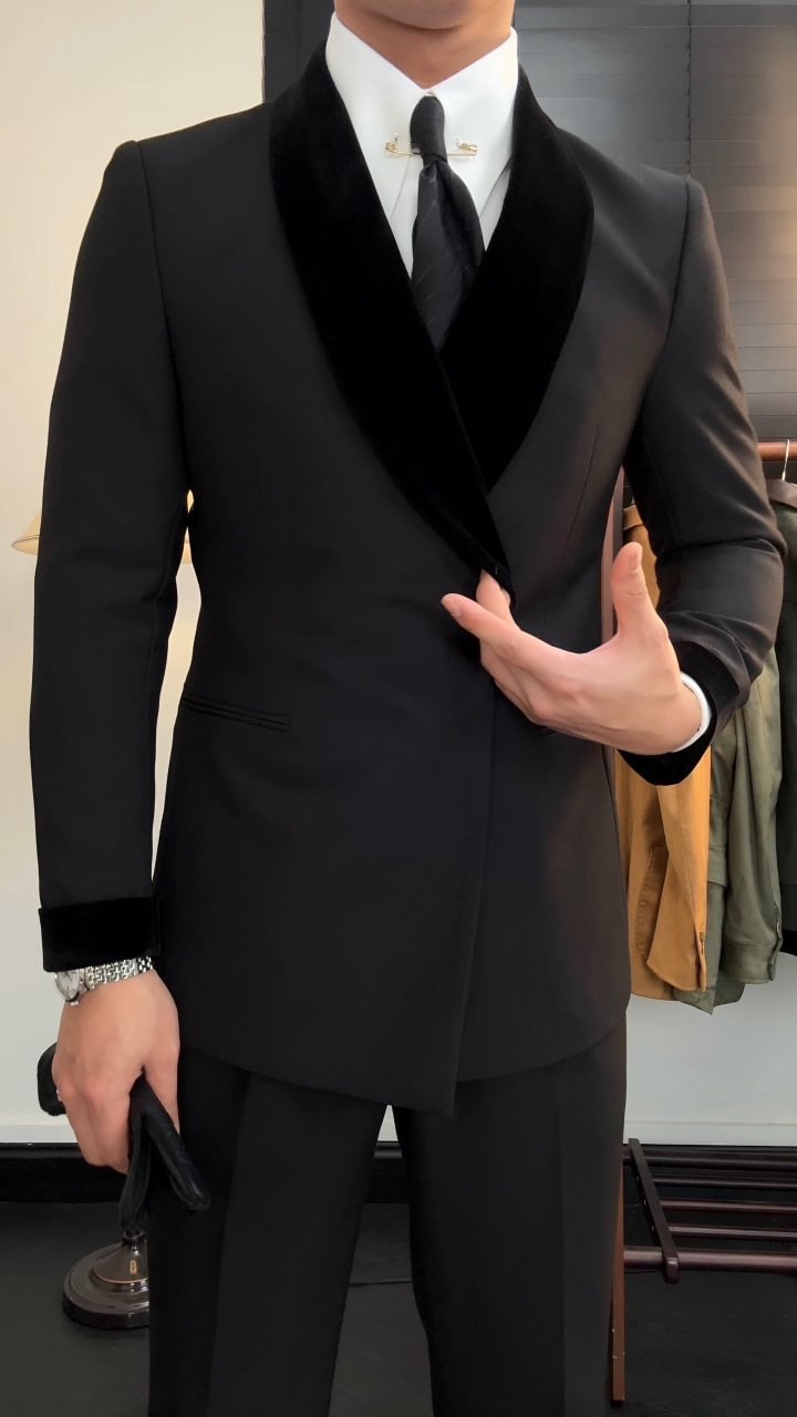 Blazer Sheffield - Revers a scialle in velluto