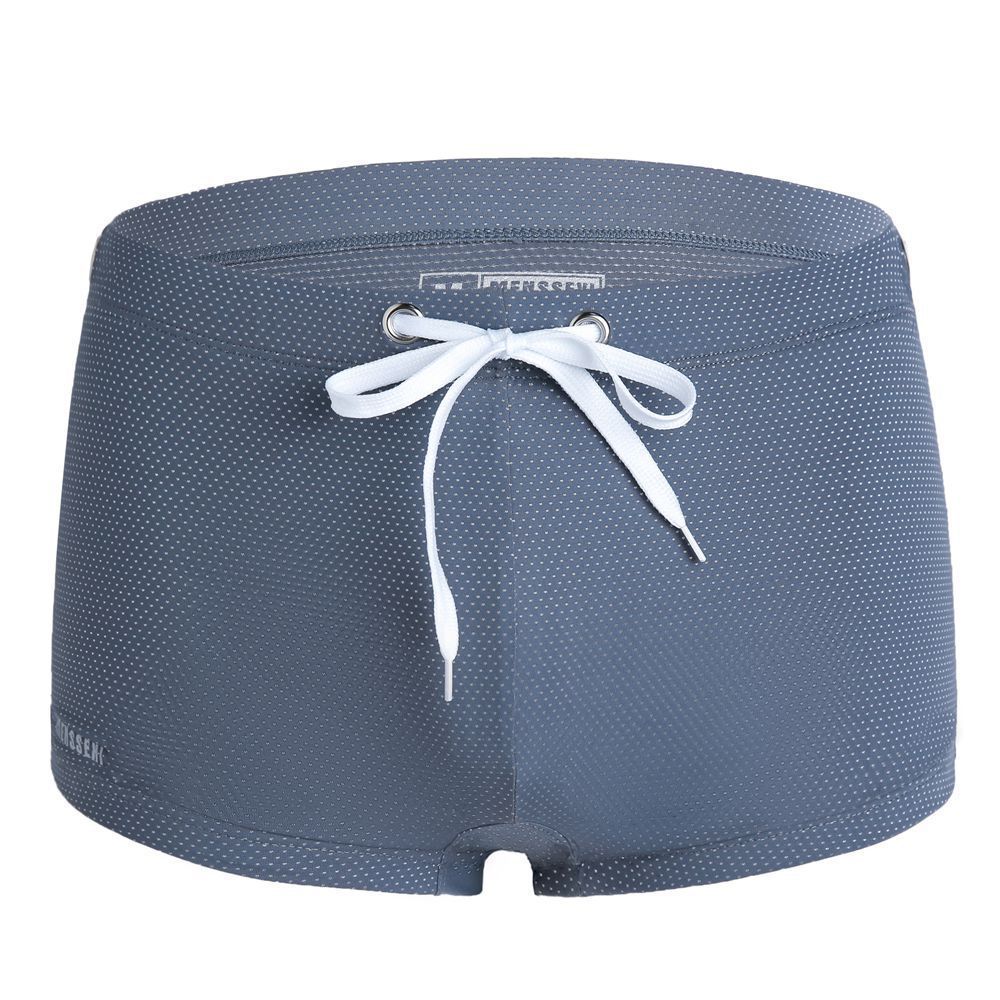Boxer da bagno da uomo in pizzo e nylon a vita bassa, pantaloni da spiaggia Hot Spring