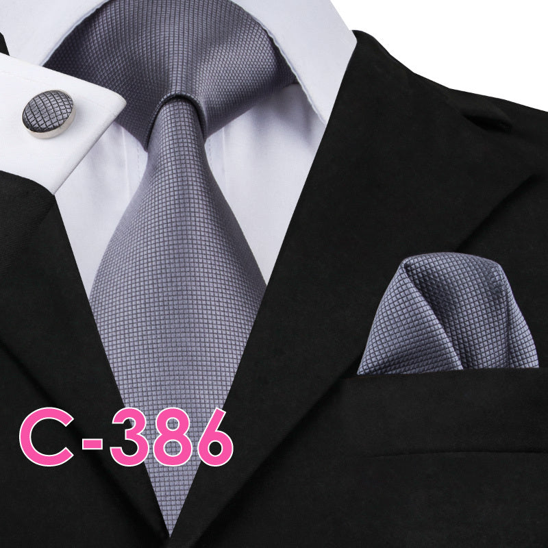 Set cravatta sartoriale in seta, pochette da taschino e gemelli