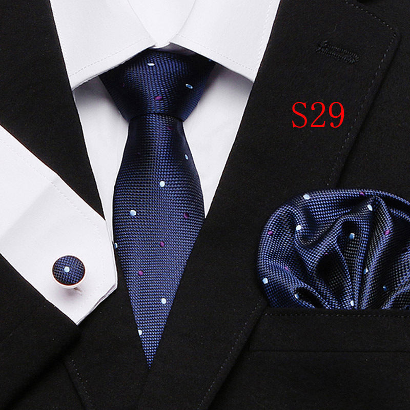 Cravatta sartoriale abbinato con gemelli e pochette da taschino (in seta)