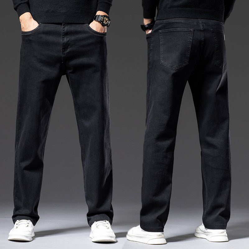 Jeans dritti e larghi da uomo, elastici e primaverili, autunnali