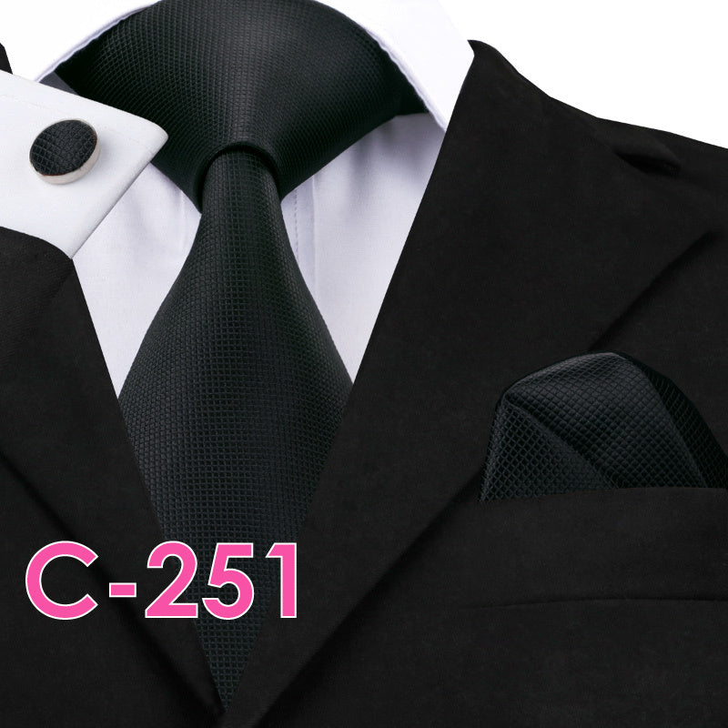 Set cravatta sartoriale in seta, pochette da taschino e gemelli
