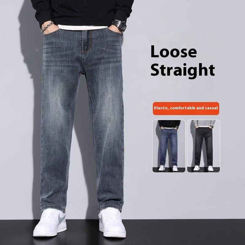 Jeans larghi, dritti, casual, pantaloni lunghi da uomo