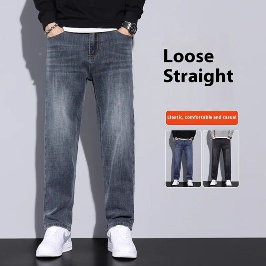 Jeans larghi, dritti, casual, pantaloni lunghi da uomo