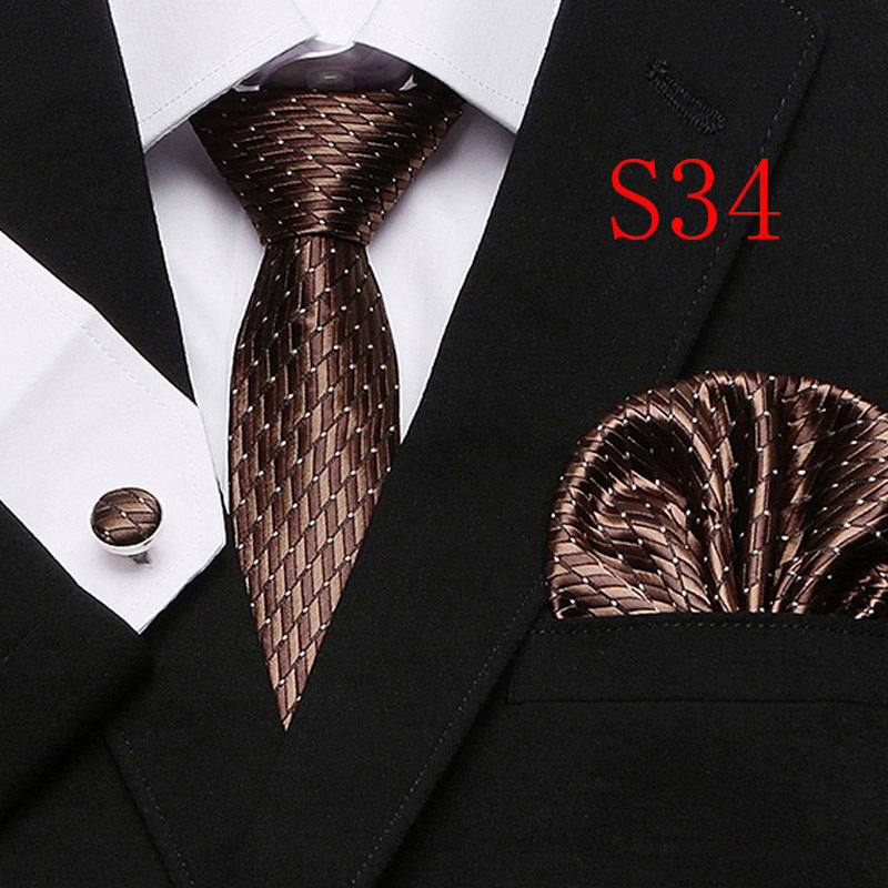 Cravatta sartoriale abbinato con gemelli e pochette da taschino (in seta)