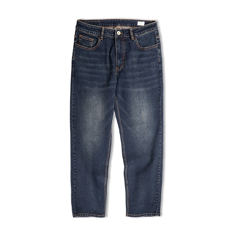 Jeans denim vintage da uomo in cotone denim