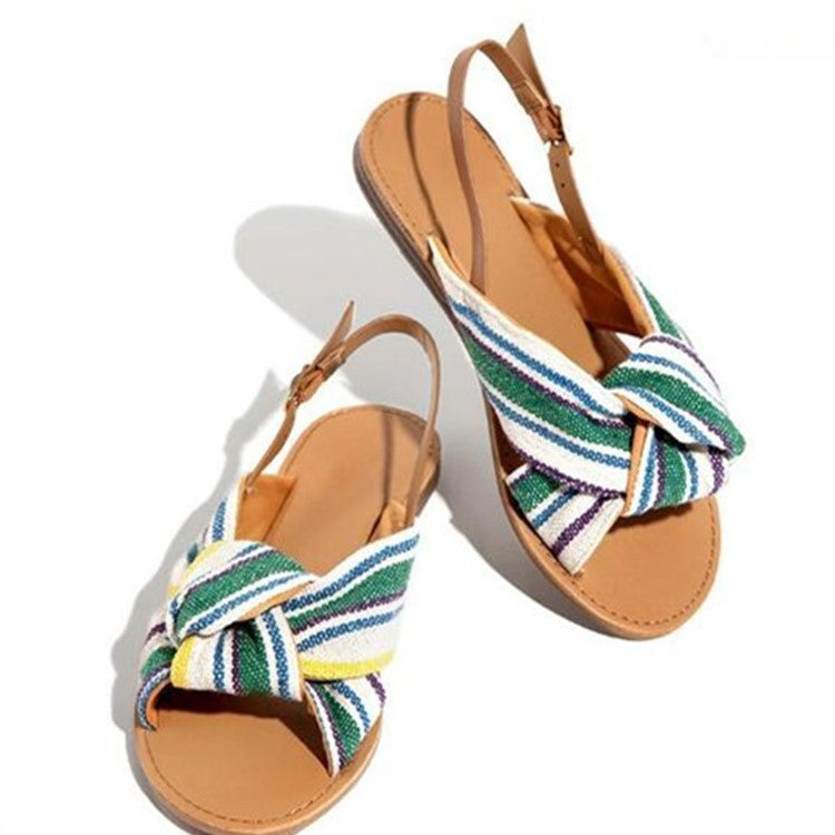Sandali casual da donna con punta aperta, fibbia e suola con plateau