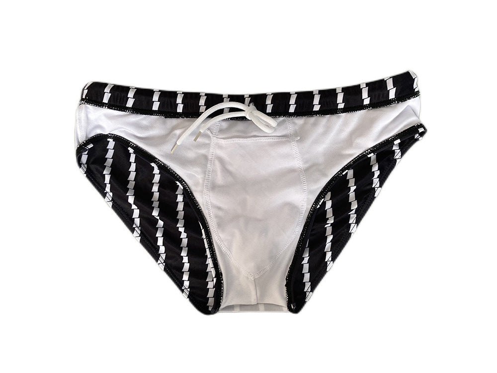 Costume da bagno da gara per allenamento in spiaggia a righe verticali aderenti a vita bassa