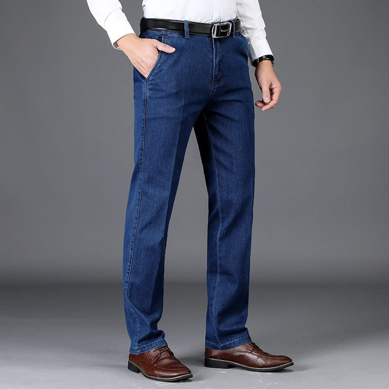 Jeans elasticizzati primaverili da uomo larghi e dritti