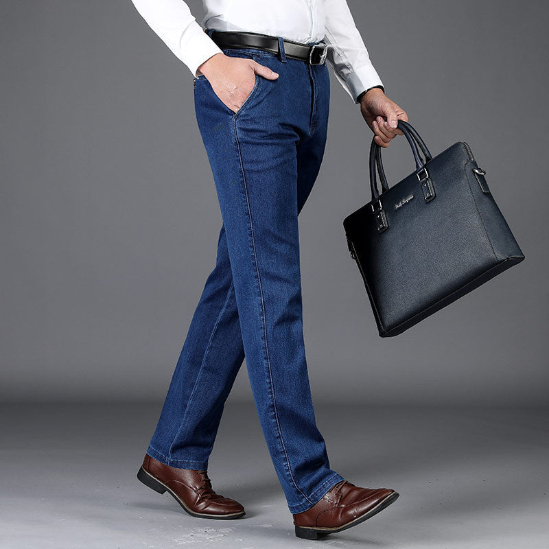 Jeans elasticizzati primaverili da uomo larghi e dritti