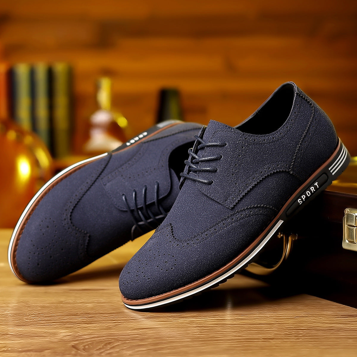 Nuove scarpe casual da uomo, scarpe basse opache in pelle scamosciata