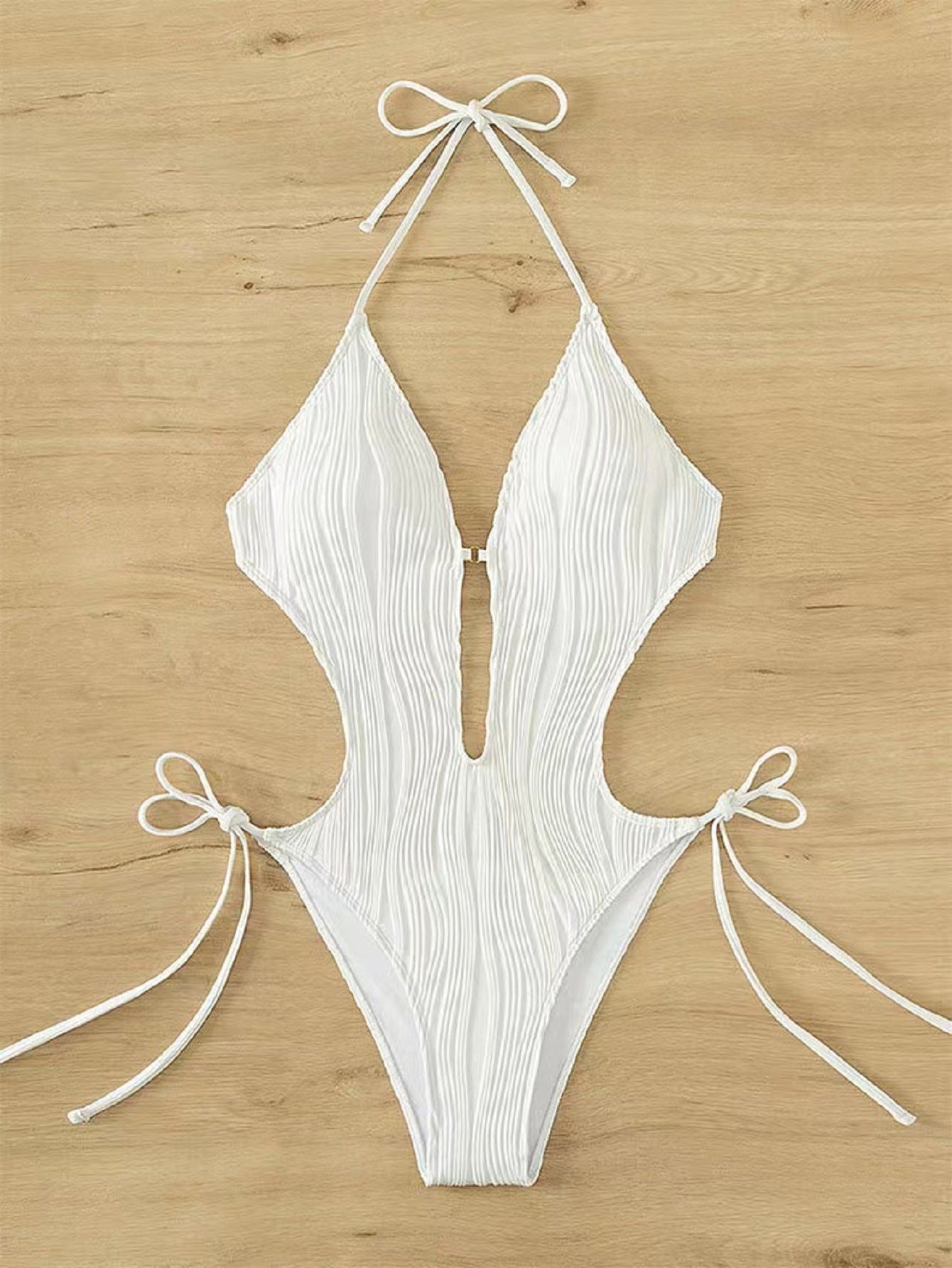 Costume da bagno bikini a triangolo con lacci da donna