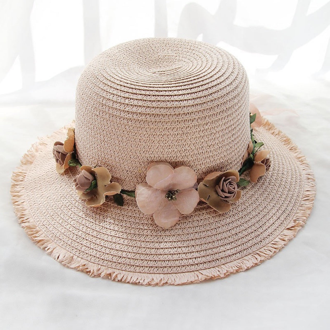 Cappello da spiaggia in paglia da donna, fresco e traspirante