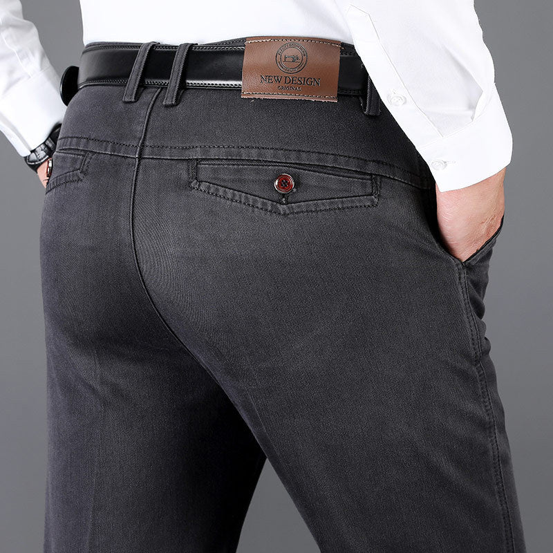 Pantaloni larghi dritti ed elastici a vita alta spessi per autunno e inverno, taglie forti