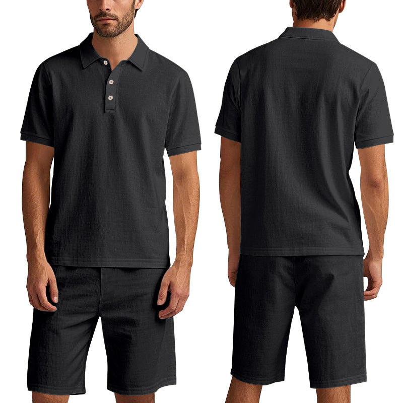 Pantaloncini estivi da uomo, larghi, casual, traspiranti, in lino, a maniche corte, da spiaggia