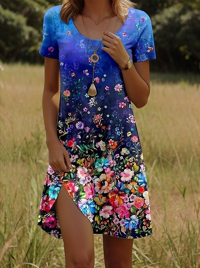 🌼 Abito Floreale A-Line – Eleganza Naturale per Ogni Silhouette