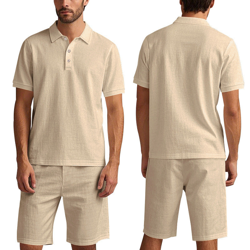 Pantaloncini estivi da uomo, larghi, casual, traspiranti, in lino, a maniche corte, da spiaggia