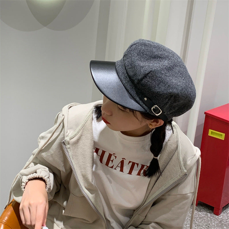 Cappello primaverile in lana con basco alla moda per donna
