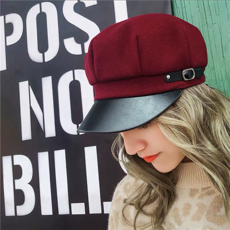 Cappello primaverile in lana con basco alla moda per donna