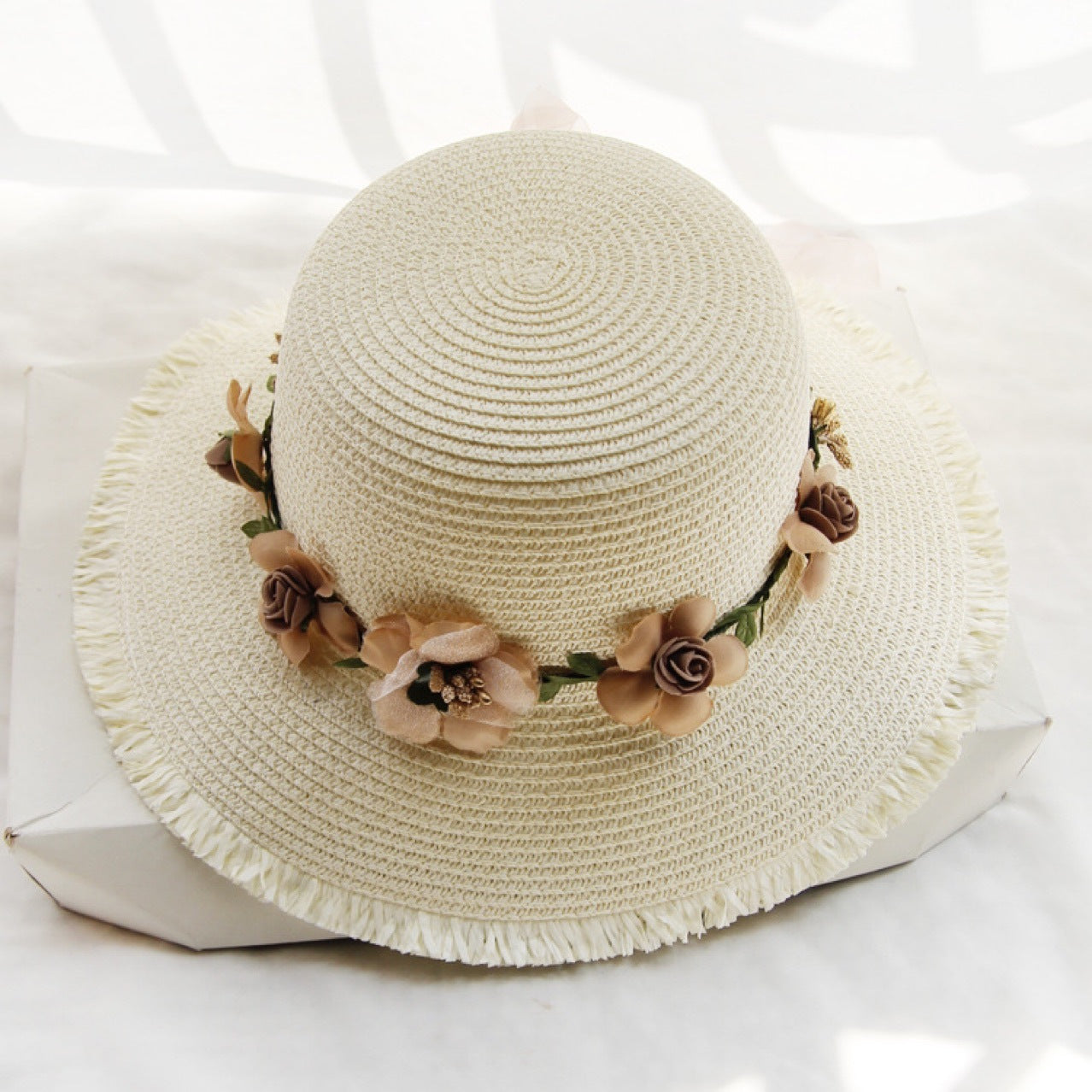 Cappello da spiaggia in paglia da donna, fresco e traspirante