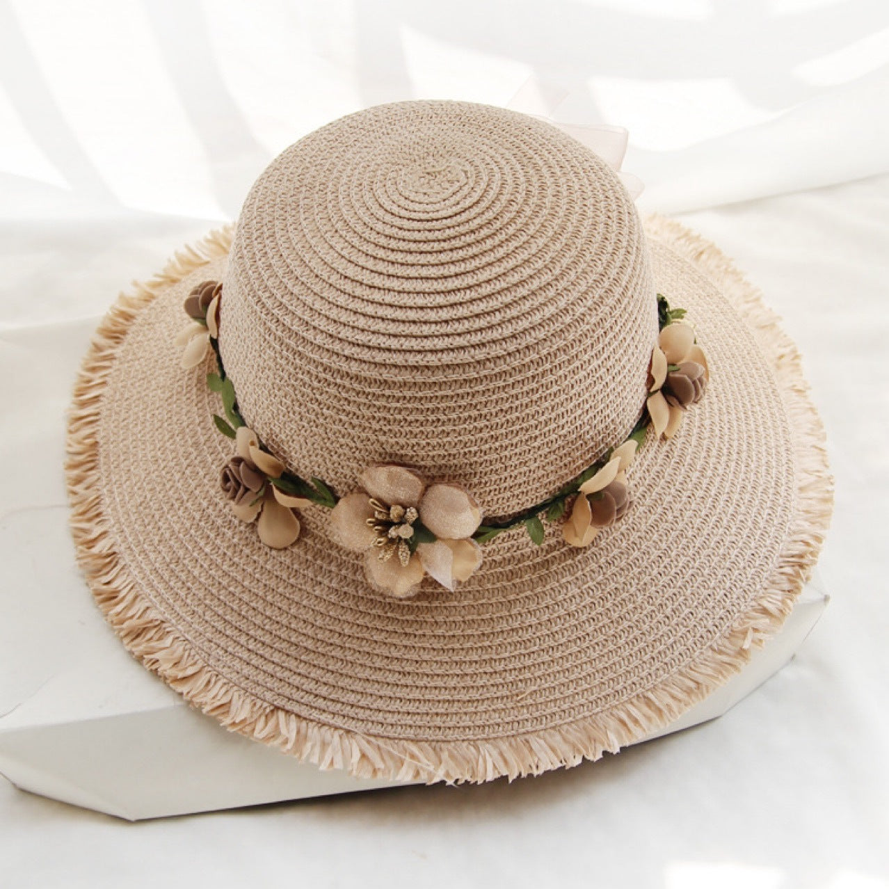 Cappello da spiaggia in paglia da donna, fresco e traspirante