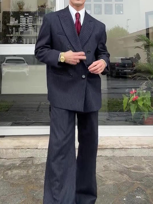 Abito da uomo classico doppiopetto gessato