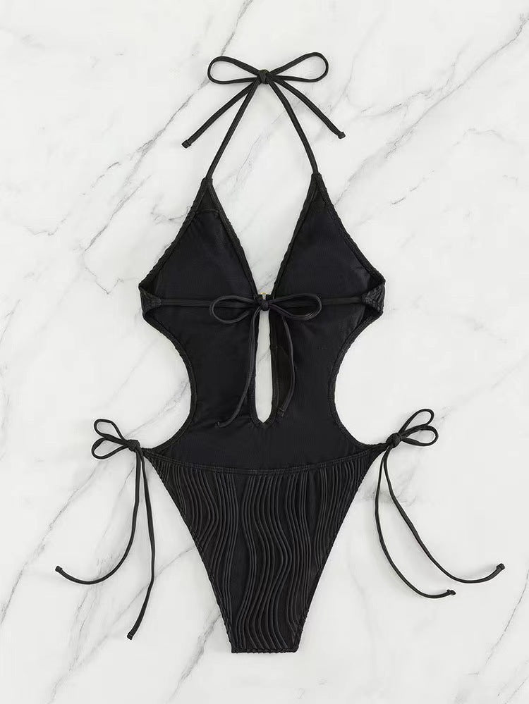 Costume da bagno bikini a triangolo con lacci da donna