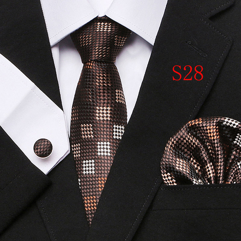 Cravatta sartoriale abbinato con gemelli e pochette da taschino (in seta)
