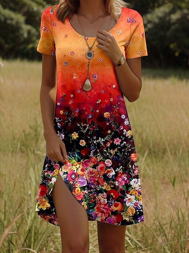🌼 Abito Floreale A-Line – Eleganza Naturale per Ogni Silhouette