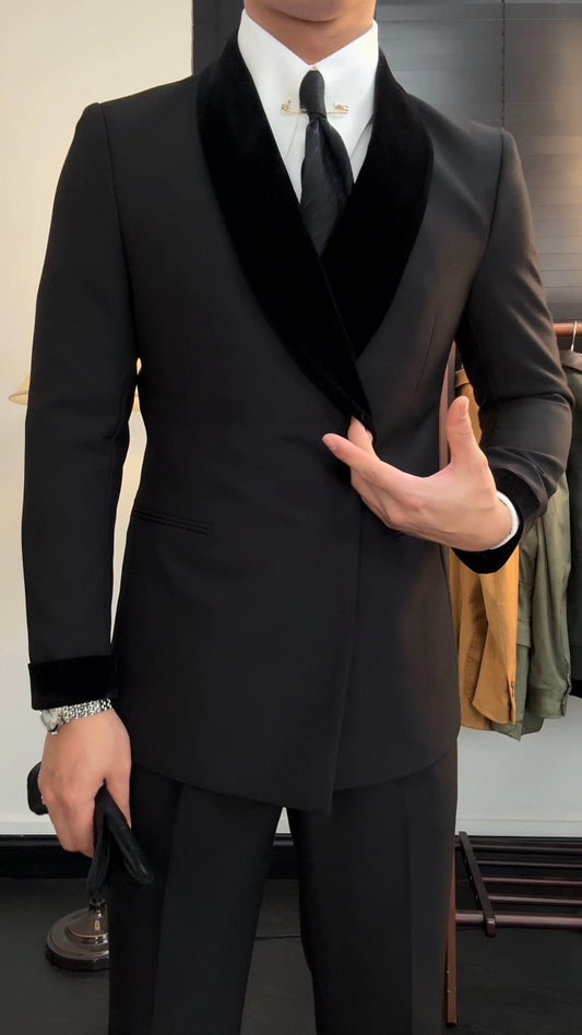 Blazer Sheffield - Revers a scialle in velluto