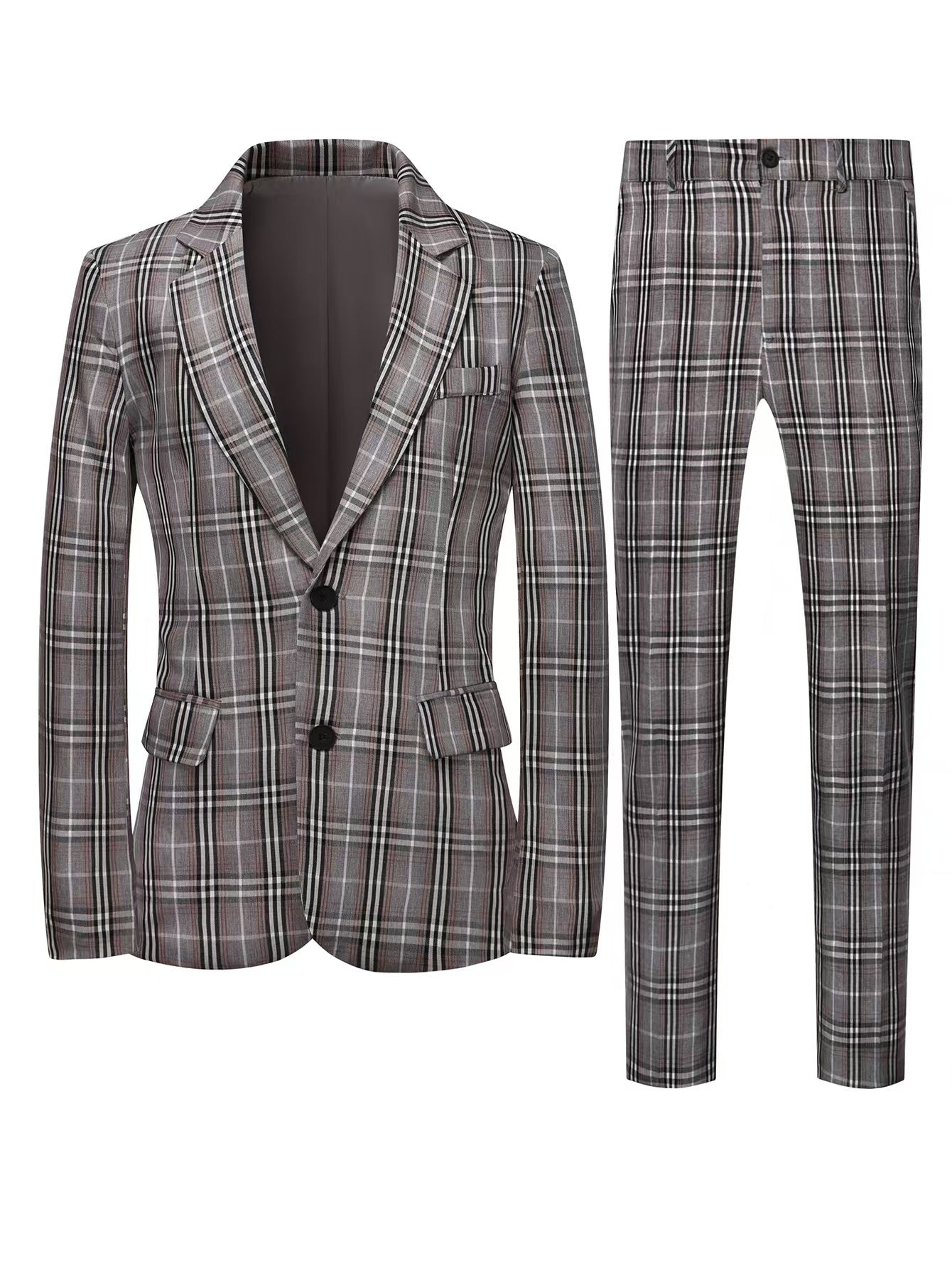Completo blazer e pantaloni a quadri classici da uomo